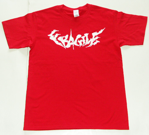 FRAGILE -BRUSH LOGO- S/S tee color:[red] size:[M]