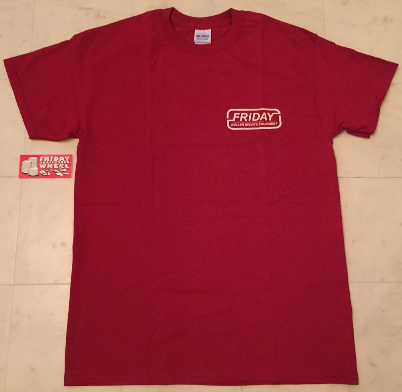 FRIDAY WHEEL -ROLLER SPORTS EQUIPMENT- S/S tee color:[cardinal red] size:[M]