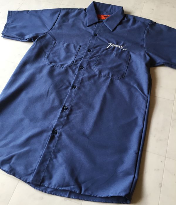 画像1: FRAGILESKATE -刺繍LOGO- ワークシャツ color:[postman blue] size:[M]